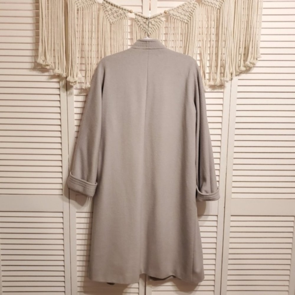 🚫MAXMARA Gray Virgin Wool Cashmere Open Overcoat - Picture 6 of 8